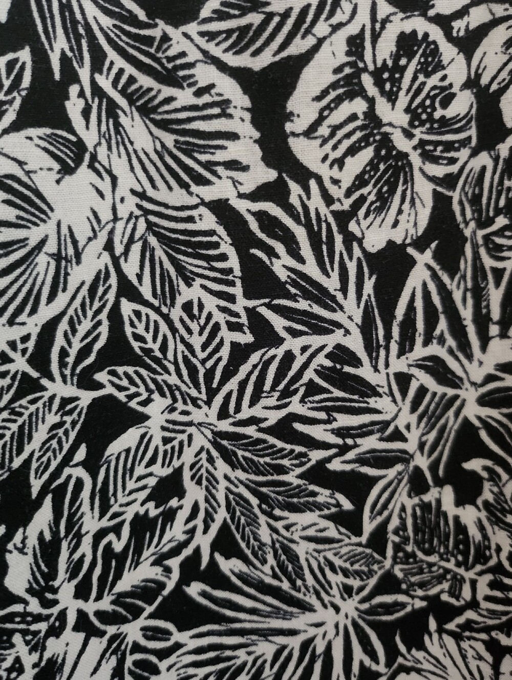 Sigrid Olsen Linen Black/White Tropical Leaf Pants Size M - Picture 2 of 10